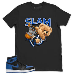 Graphic Tee to Match Air Jordan 1 Royal | Slam Dunk Bear Shirt | Zadago
