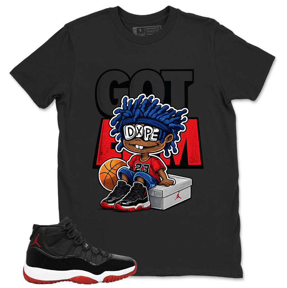 Graphic Tee to Match Air Jordan 11 Bred | Got 'Em Dope Shirt | Zadago