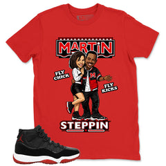 Graphic Tee to Match Air Jordan 11 Bred | Martin Steppin Shirt | Zadago