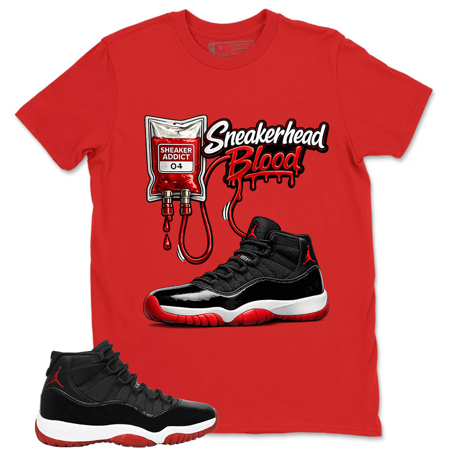Graphic Tee to Match Air Jordan 11 Bred | Sneakerhead Blood Shirt | Zadago