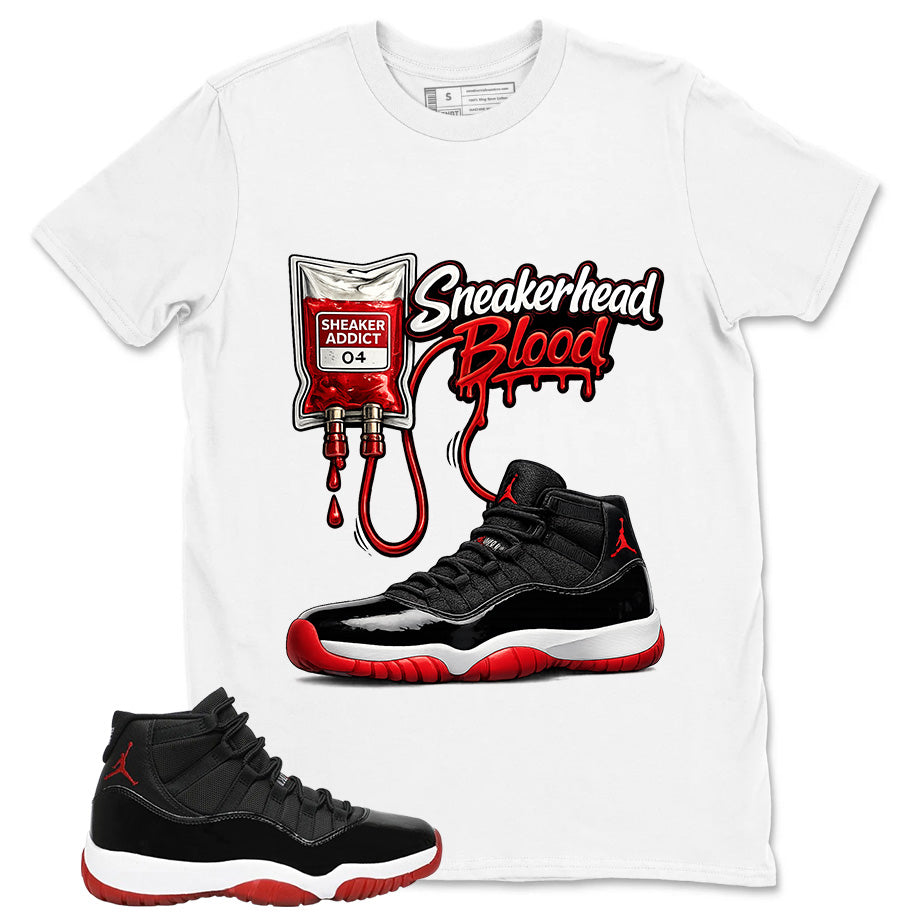 Graphic Tee to Match Air Jordan 11 Bred | Sneakerhead Blood Shirt | Zadago