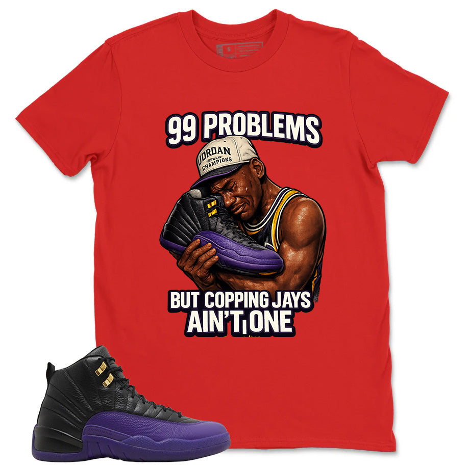 Graphic Tee to Match Air Jordan 12 Field Purple | 99 Problems Shirt | Zadago
