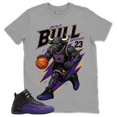 Graphic Tee to Match Air Jordan 12 Field Purple | Bull 23 Shirt | Zadago