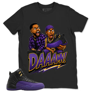Graphic Tee to Match Air Jordan 12 Field Purple | Daaamn Sneaker Shirt | Zadago