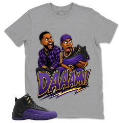 Graphic Tee to Match Air Jordan 12 Field Purple | Daaamn Sneaker Shirt | Zadago