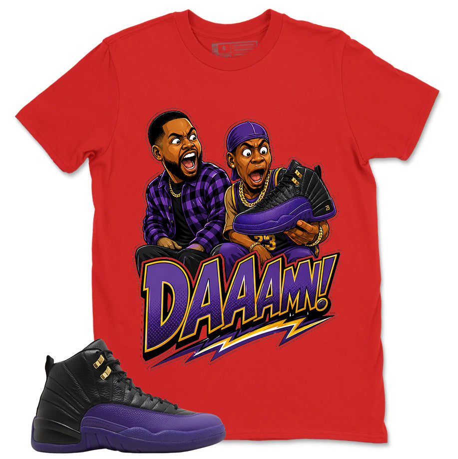 Graphic Tee to Match Air Jordan 12 Field Purple | Daaamn Sneaker Shirt | Zadago