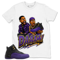 Graphic Tee to Match Air Jordan 12 Field Purple | Daaamn Sneaker Shirt | Zadago