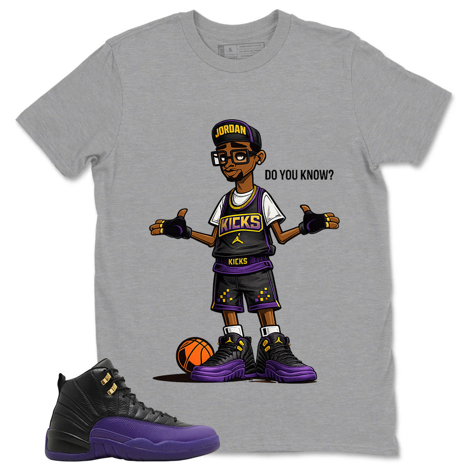 Graphic Tee to Match Air Jordan 12 Field Purple | Do You Know Kicks Shirt | Zadago