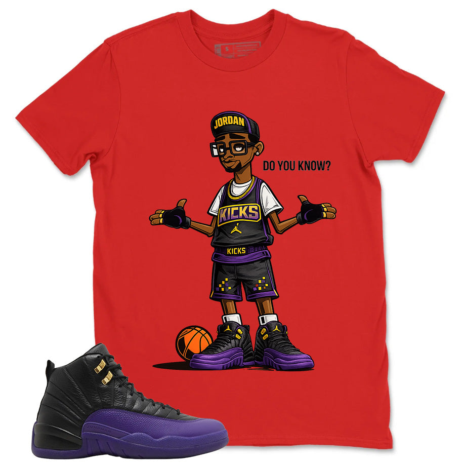 Graphic Tee to Match Air Jordan 12 Field Purple | Do You Know Kicks Shirt | Zadago