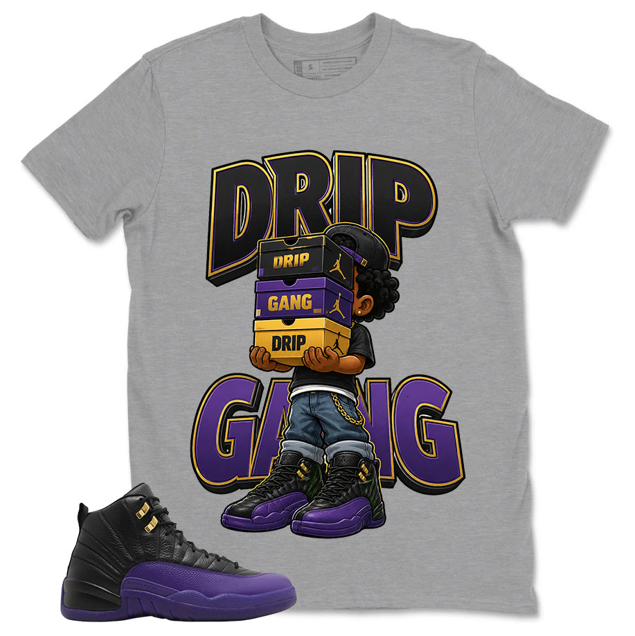 Graphic Tee to Match Air Jordan 12 Field Purple | Drip Gang Shirt | Zadago