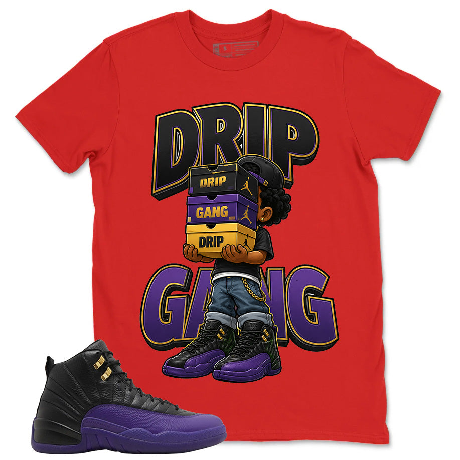 Graphic Tee to Match Air Jordan 12 Field Purple | Drip Gang Shirt | Zadago