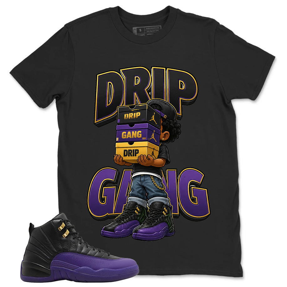 Graphic Tee to Match Air Jordan 12 Field Purple | Drip Gang Shirt | Zadago