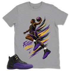 Graphic Tee to Match Air Jordan 12 Field Purple | Flight Mode Shirt | Zadago