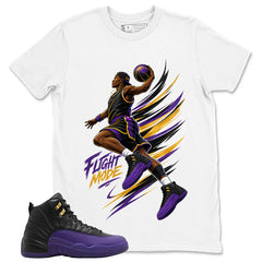 Graphic Tee to Match Air Jordan 12 Field Purple | Flight Mode Shirt | Zadago