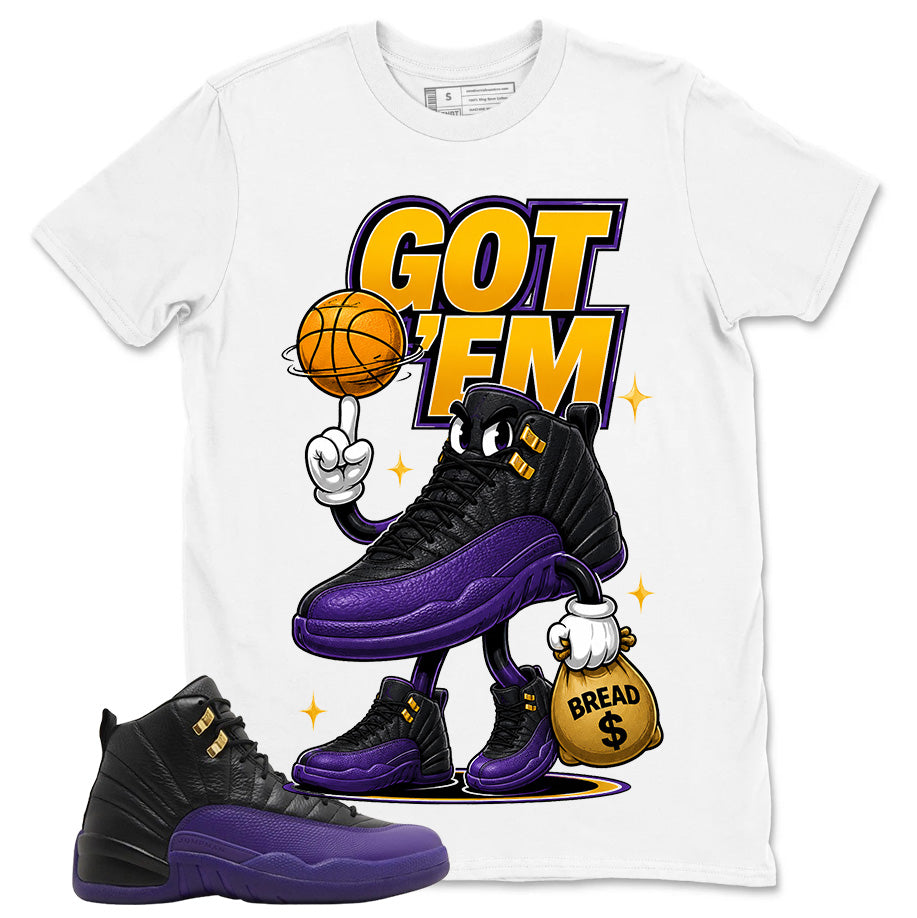 Graphic Tee to Match Air Jordan 12 Field Purple | Got 'Em Bread Shirt | Zadago