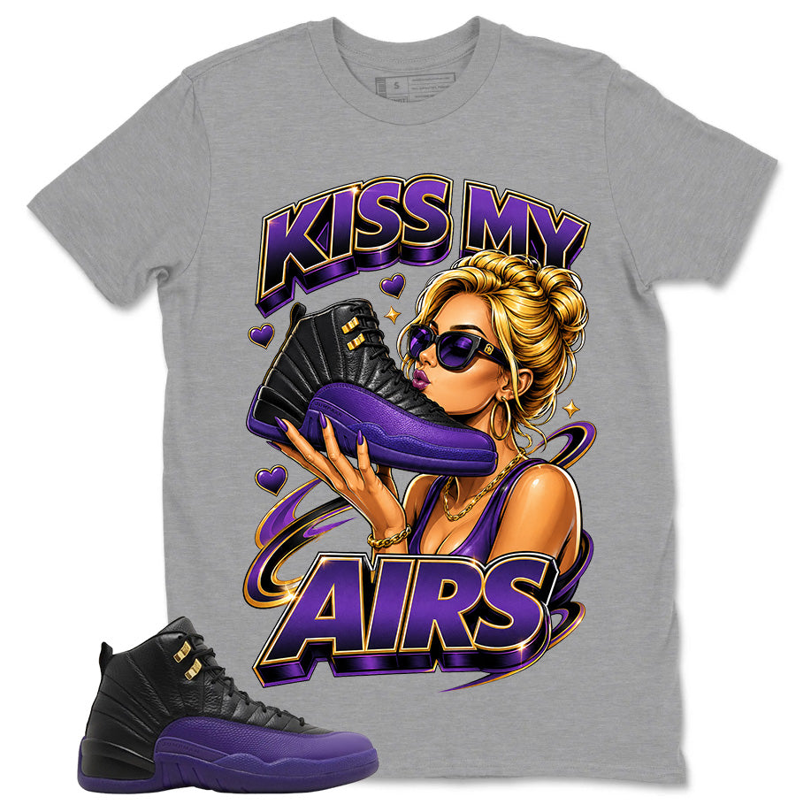 Graphic Tee to Match Air Jordan 12 Field Purple | Kiss My Airs Shirt | Zadago