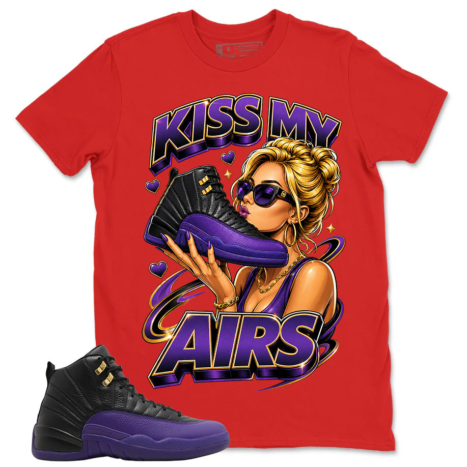 Graphic Tee to Match Air Jordan 12 Field Purple | Kiss My Airs Shirt | Zadago
