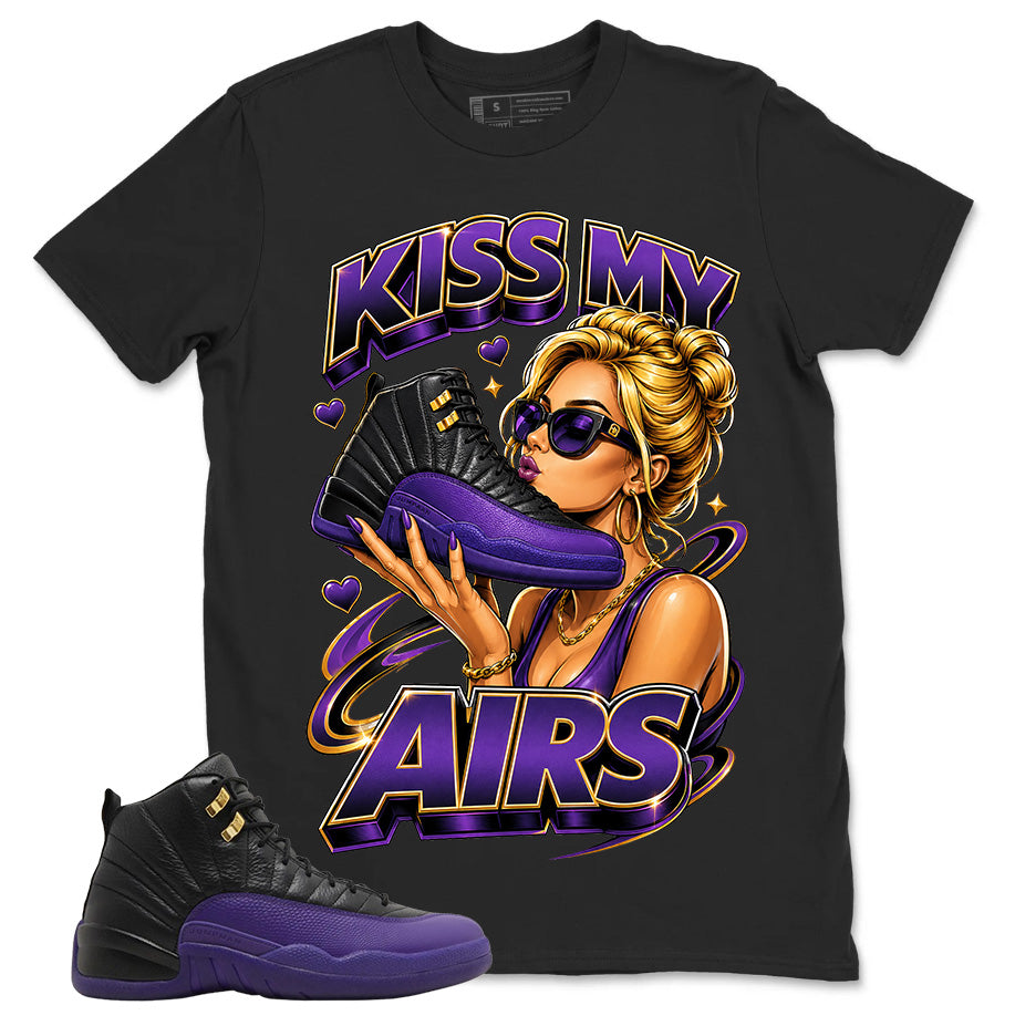 Graphic Tee to Match Air Jordan 12 Field Purple | Kiss My Airs Shirt | Zadago