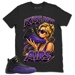 Graphic Tee to Match Air Jordan 12 Field Purple | Kiss My Airs Shirt | Zadago