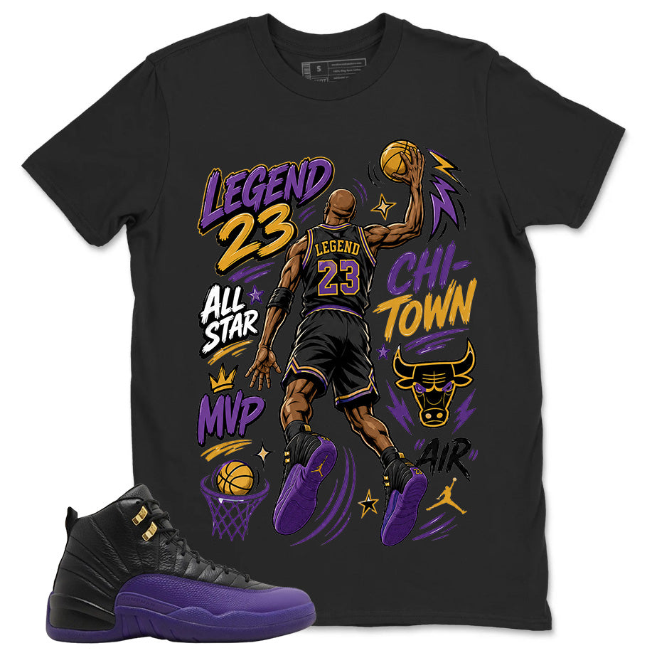 Graphic Tee to Match Air Jordan 12 Field Purple | Legend 23 All Star Shirt | Zadago