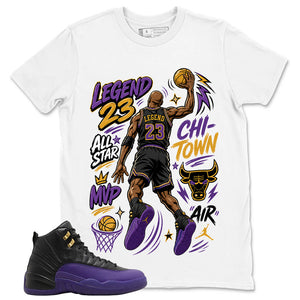 Graphic Tee to Match Air Jordan 12 Field Purple | Legend 23 All Star Shirt | Zadago