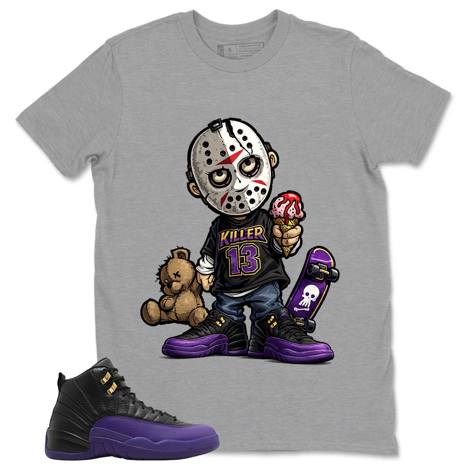 Graphic Tee to Match Air Jordan 12 Field Purple | Little Jason Shirt | Zadago