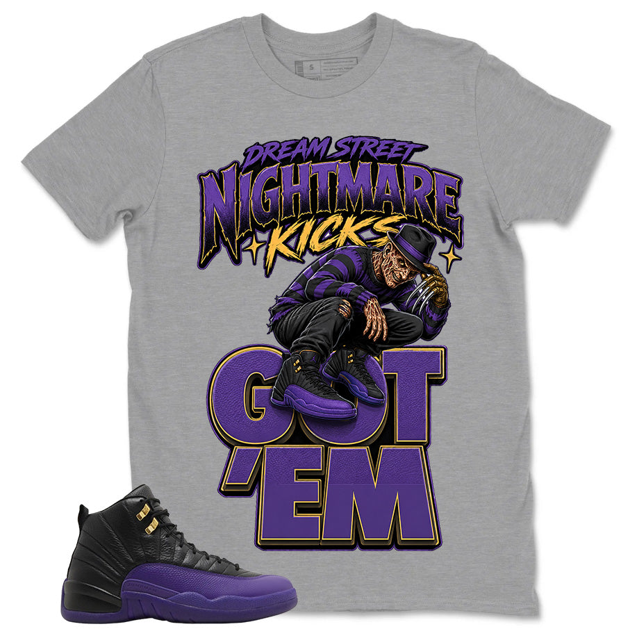 Graphic Tee to Match Air Jordan 12 Field Purple | Nightmare Kicks Shirt | Zadago