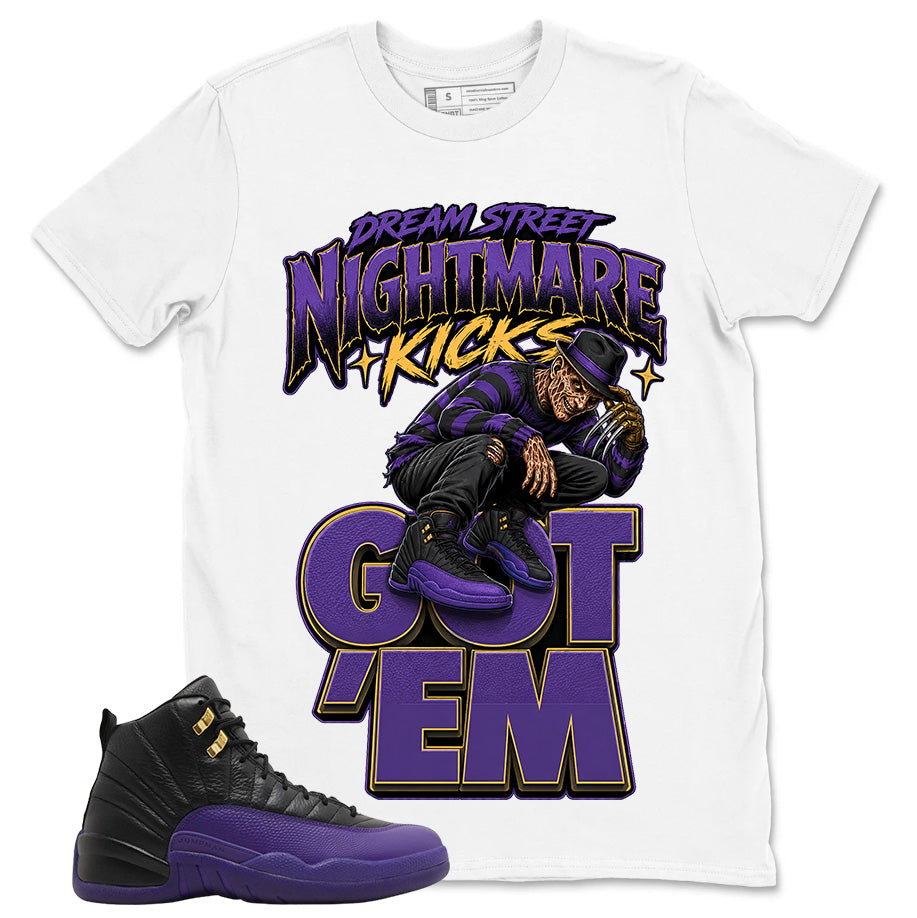 Graphic Tee to Match Air Jordan 12 Field Purple | Nightmare Kicks Shirt | Zadago