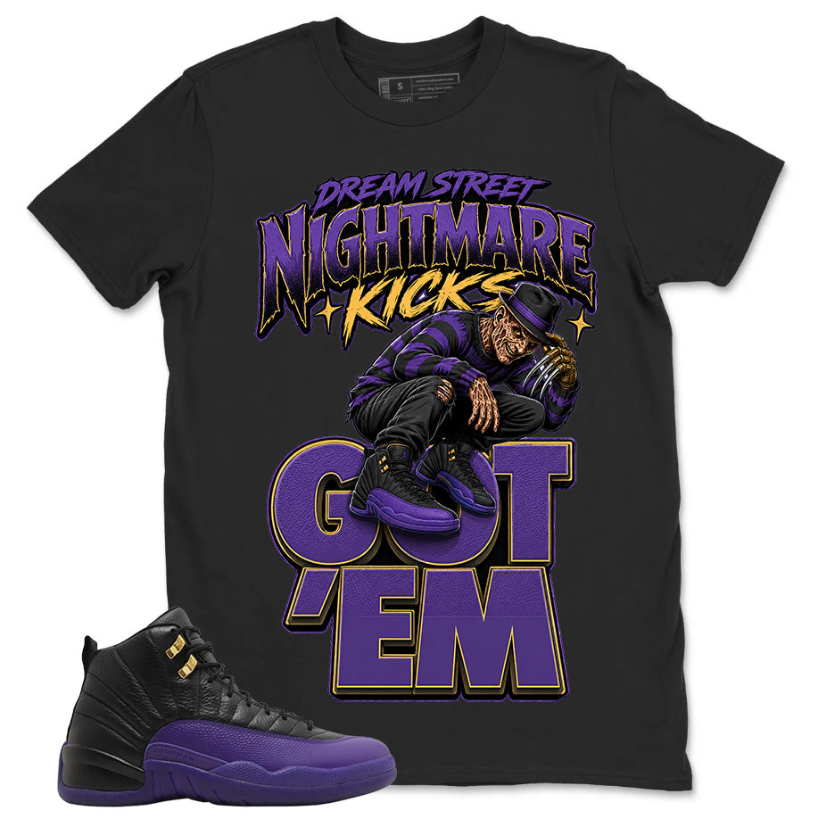 Graphic Tee to Match Air Jordan 12 Field Purple | Nightmare Kicks Shirt | Zadago
