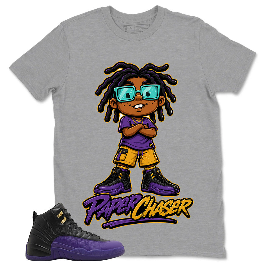 Graphic Tee to Match Air Jordan 12 Field Purple | Paper Chaser Shirt | Zadago
