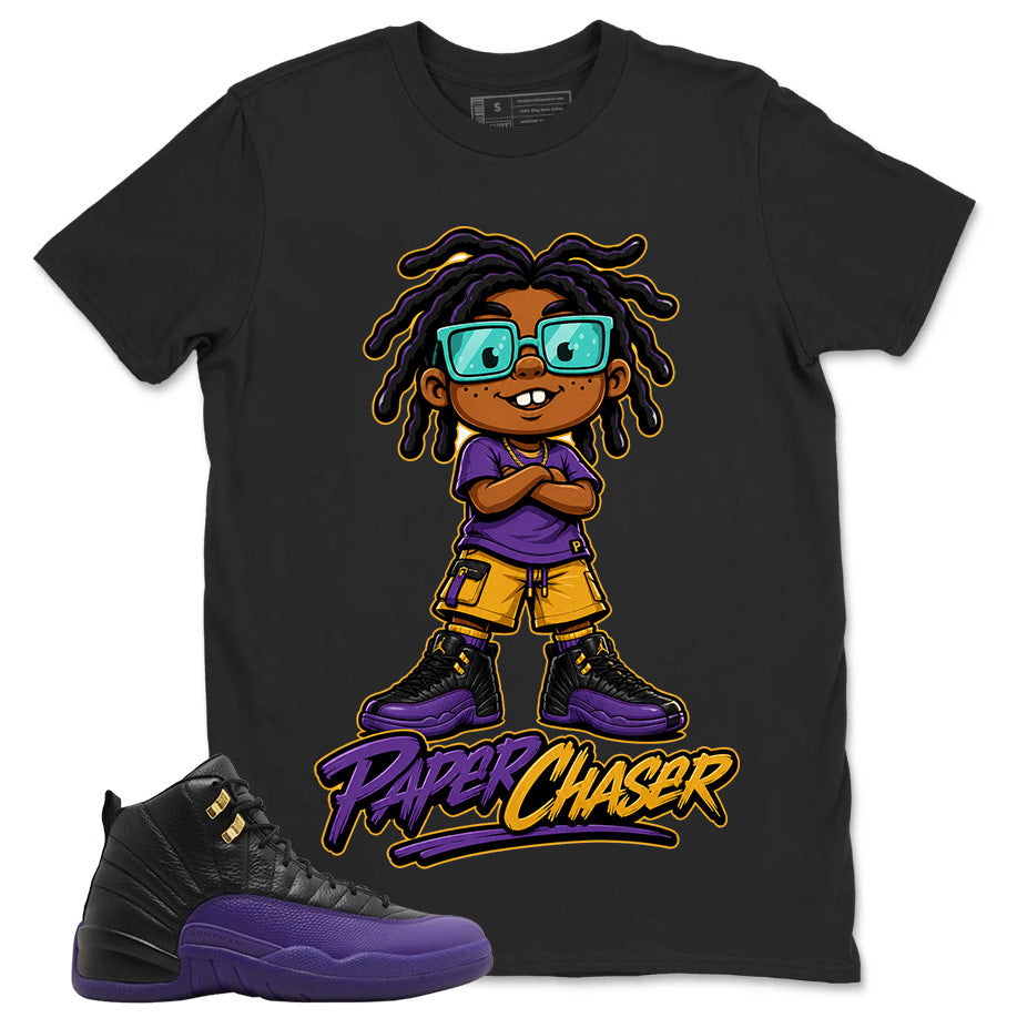 Graphic Tee to Match Air Jordan 12 Field Purple | Paper Chaser Shirt | Zadago