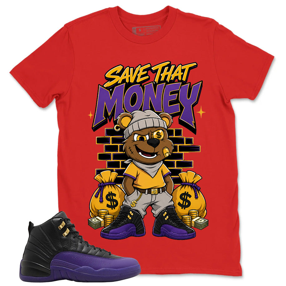 Graphic Tee to Match Air Jordan 12 Field Purple | Save That Money Shirt | Zadago
