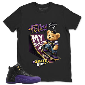 Graphic Tee to Match Air Jordan 12 Field Purple | Skate Boy Shirt | Zadago