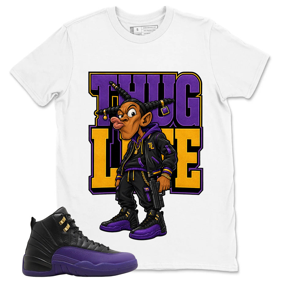 Graphic Tee to Match Air Jordan 12 Field Purple | Thug Life Shirt | Zadago