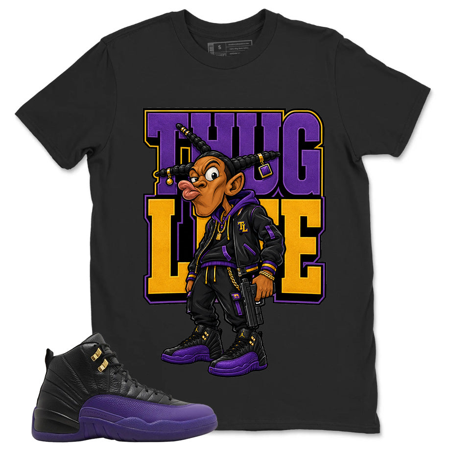 Graphic Tee to Match Air Jordan 12 Field Purple | Thug Life Shirt | Zadago