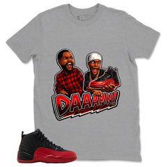 Graphic Tee to Match Air Jordan 12 Flu Game | Daaamn Sneaker Shirt | Zadago