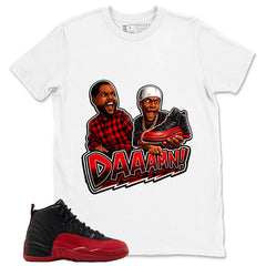 Graphic Tee to Match Air Jordan 12 Flu Game | Daaamn Sneaker Shirt | Zadago
