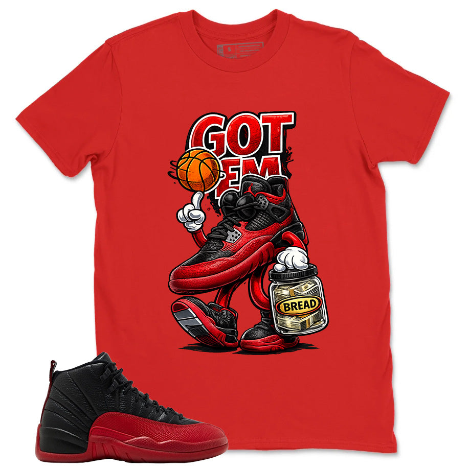 Graphic Tee to Match Air Jordan 12 Flu Game | Got 'Em Bread Shirt | Zadago