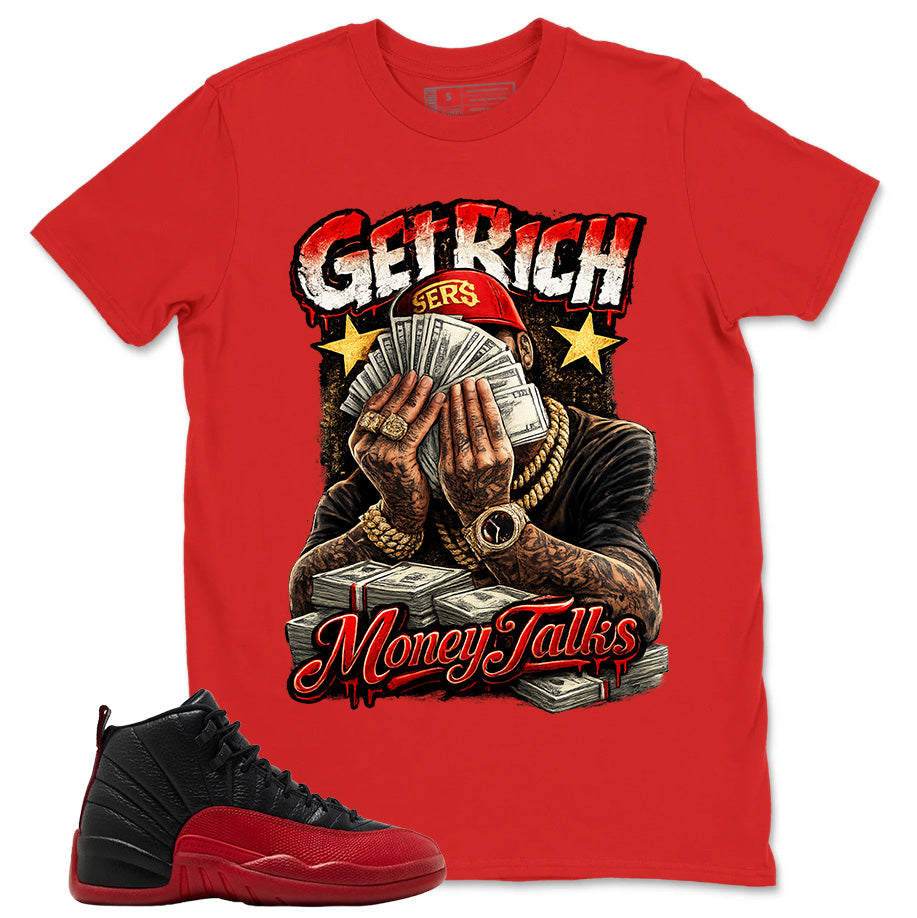 Graphic Tee to Match Air Jordan 12 Flu Game | Money Talk Shirt | Zadago