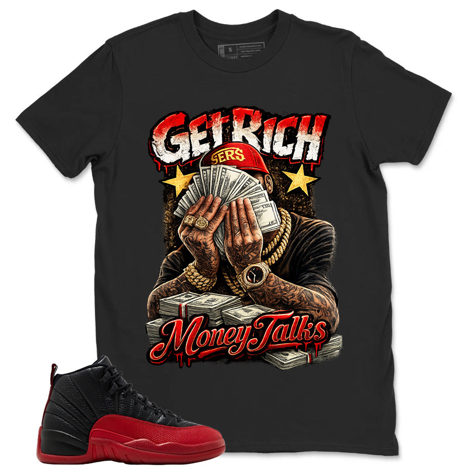 Graphic Tee to Match Air Jordan 12 Flu Game | Money Talk Shirt | Zadago