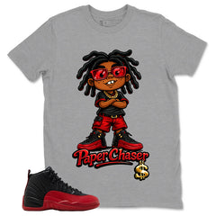 Graphic Tee to Match Air Jordan 12 Flu Game | Paper Chaser Shirt | Zadago