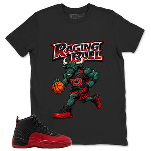 Graphic Tee to Match Air Jordan 12 Flu Game | Raging Bull Shirt | Zadago