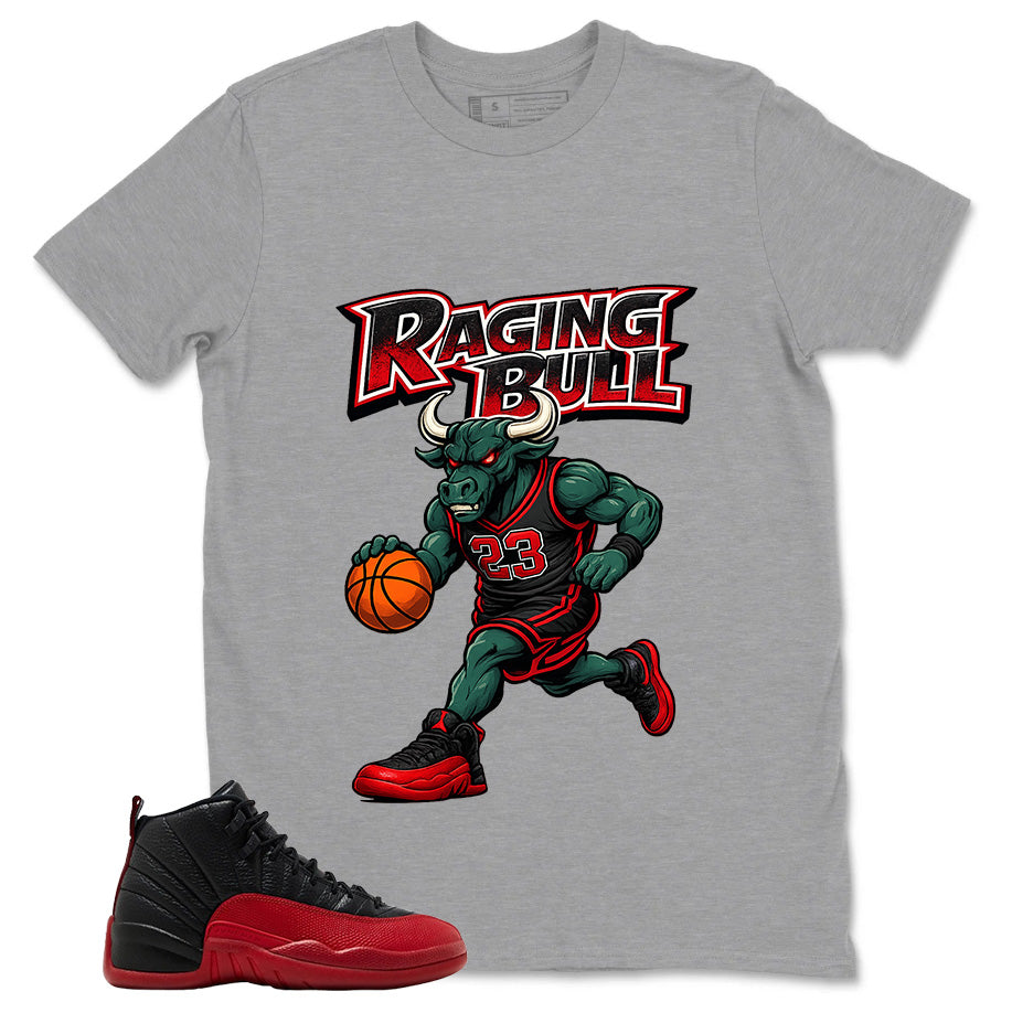 Graphic Tee to Match Air Jordan 12 Flu Game | Raging Bull Shirt | Zadago