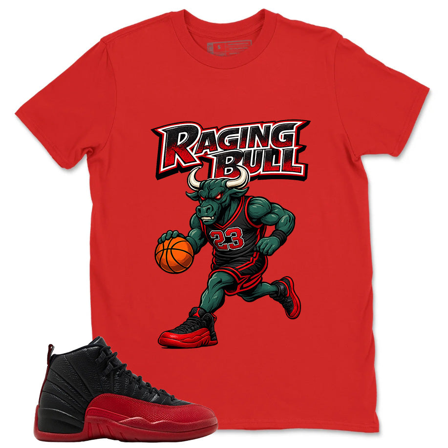 Graphic Tee to Match Air Jordan 12 Flu Game | Raging Bull Shirt | Zadago