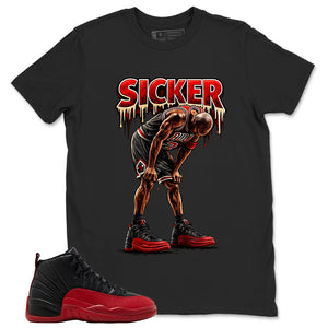 Graphic Tee to Match Air Jordan 12 Flu Game | Sicker Shirt | Zadago