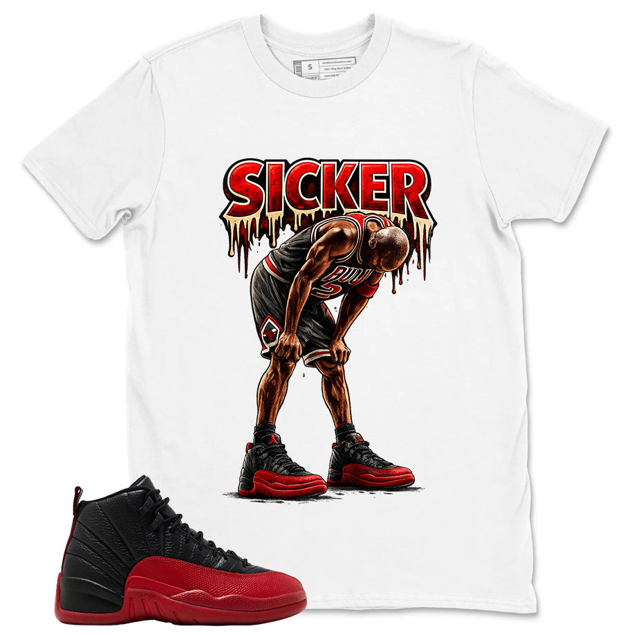 Graphic Tee to Match Air Jordan 12 Flu Game | Sicker Shirt | Zadago