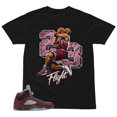 Graphic Tee to Match Air Jordan 5 Burgundy | 23 Flight MJ Shirt | Zadago