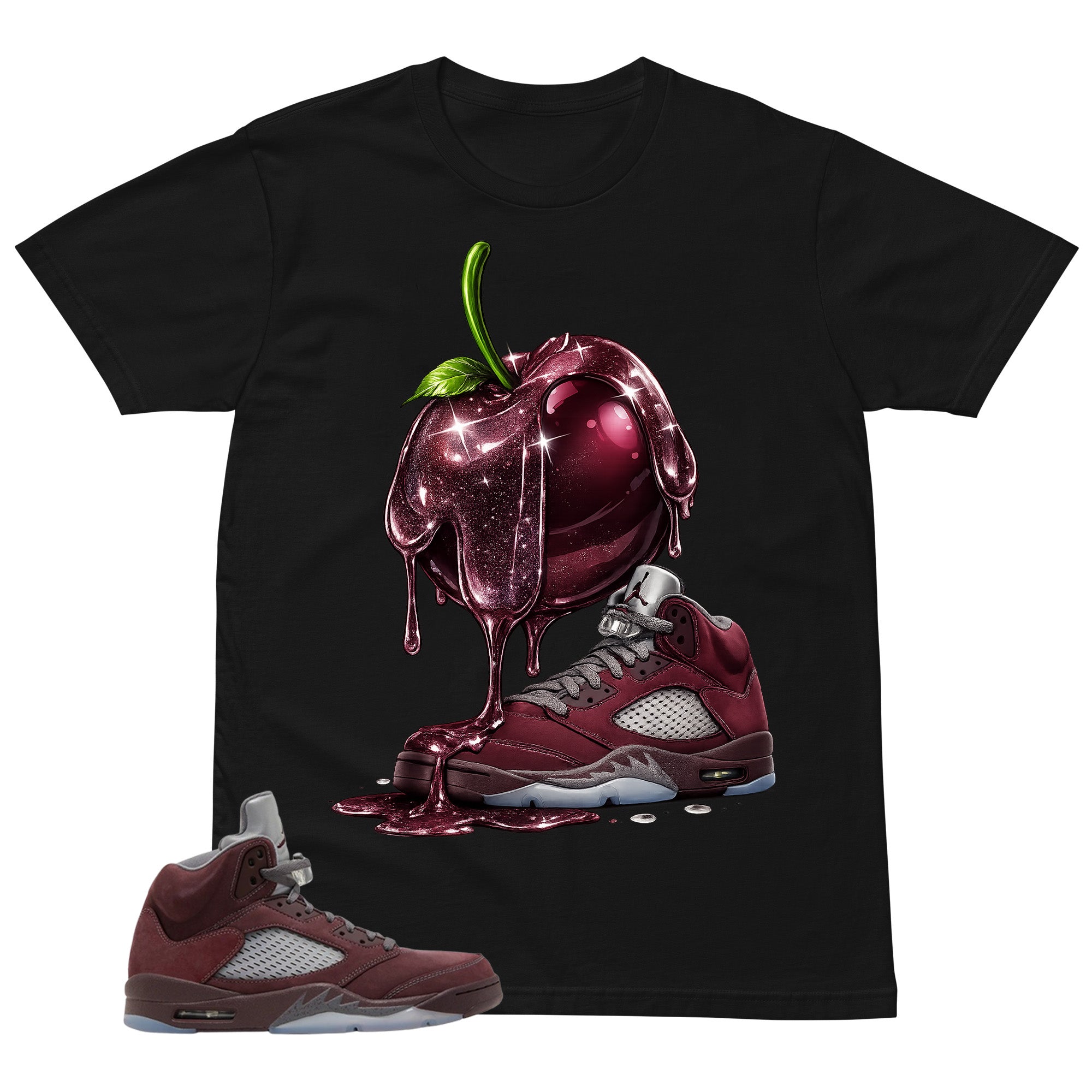 Graphic Tee to Match Air Jordan 5 Burgundy | Apple Dripping Shirt | Zadago