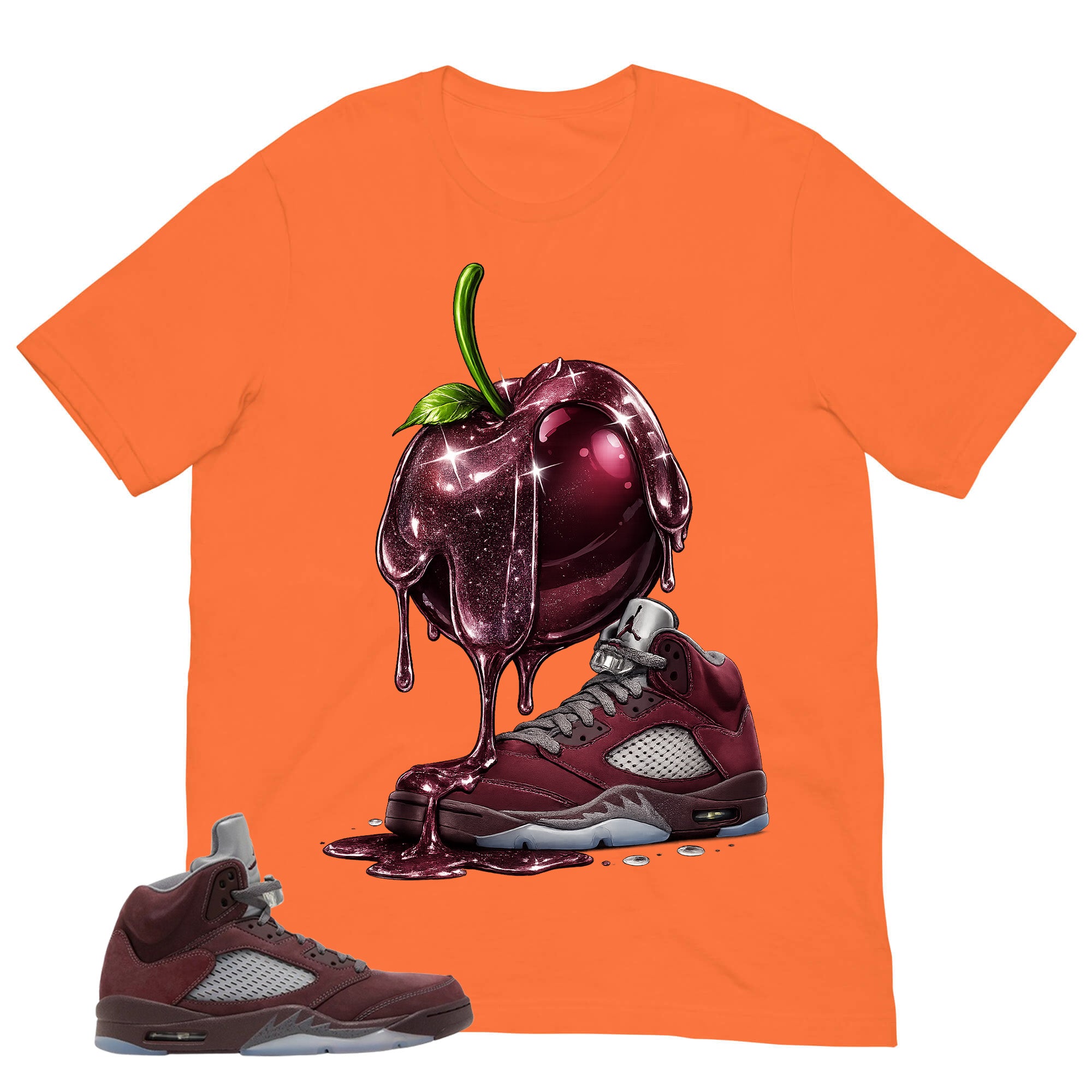 Graphic Tee to Match Air Jordan 5 Burgundy | Apple Dripping Shirt | Zadago