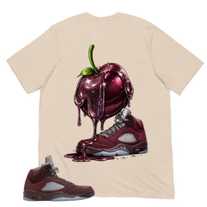 Graphic Tee to Match Air Jordan 5 Burgundy | Apple Dripping Shirt | Zadago